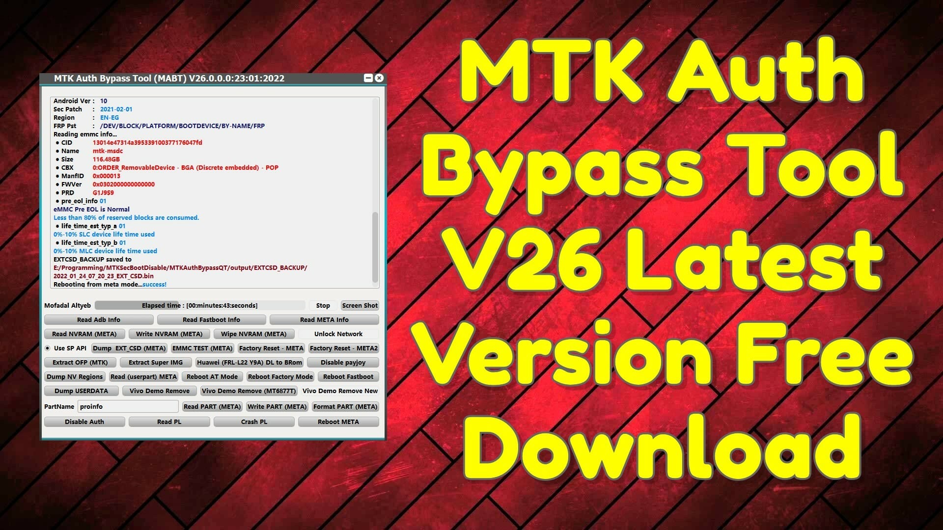 MTK Auth Bypass Tool V26 Latest Version Free Download