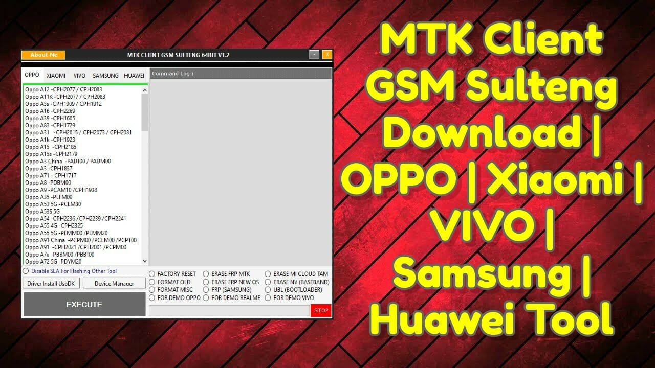 MTK Client GSM Sulteng Latest | OPPO | Xiaomi | VIVO | Samsung | Huawei Tool
