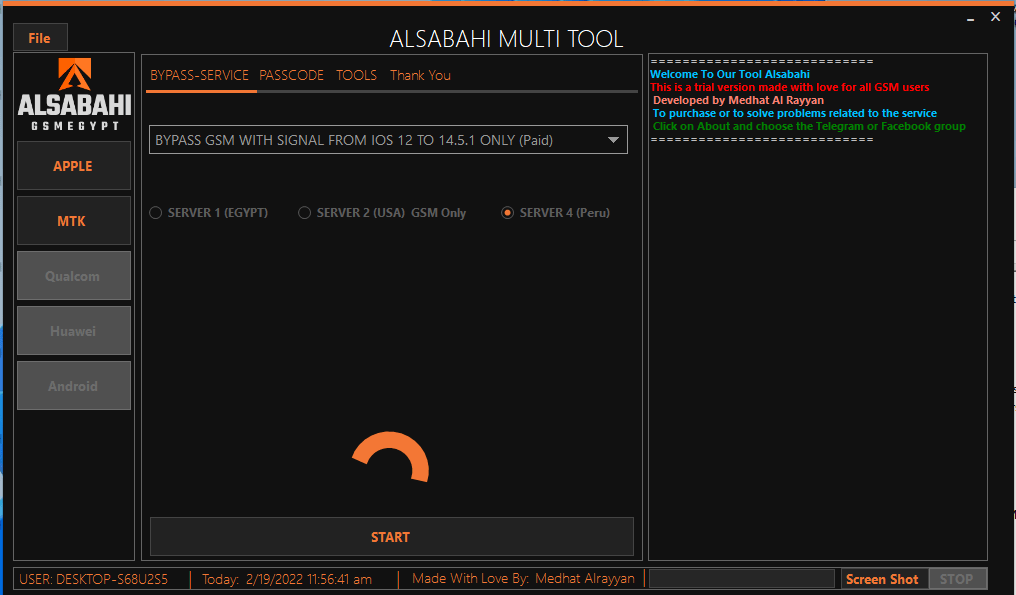 Alsabahi multi tool 5. 5 icloud bypass frp unlock free download