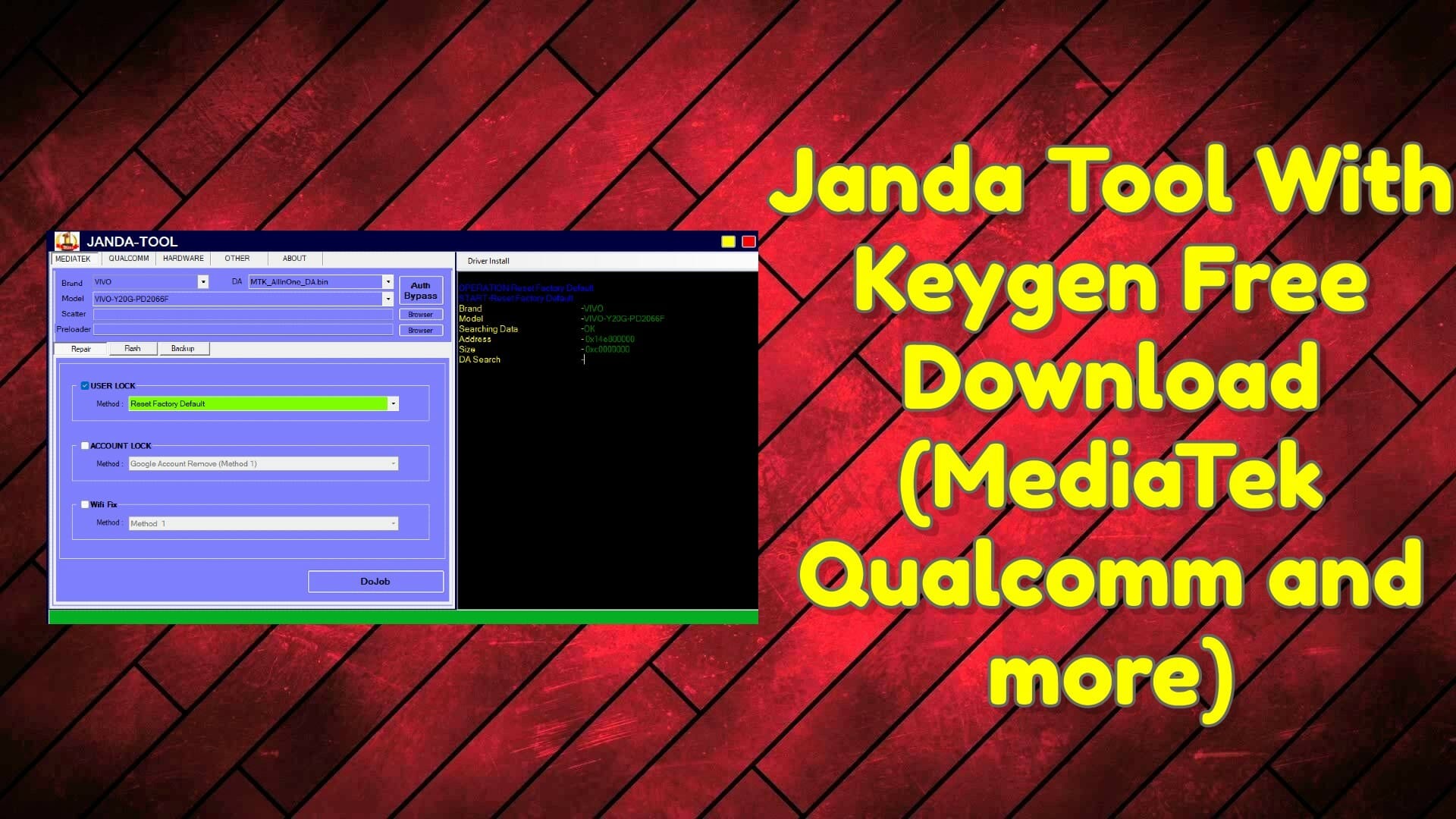 Janda Tool 2022 With Keygen Free Download (MediaTek, Qualcomm, and more)