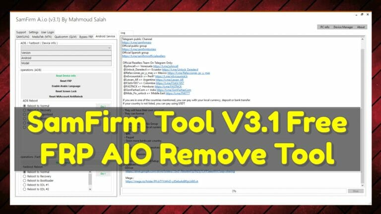 Download SamFirm Tool V3.1 Free FRP AIO Remove Tool