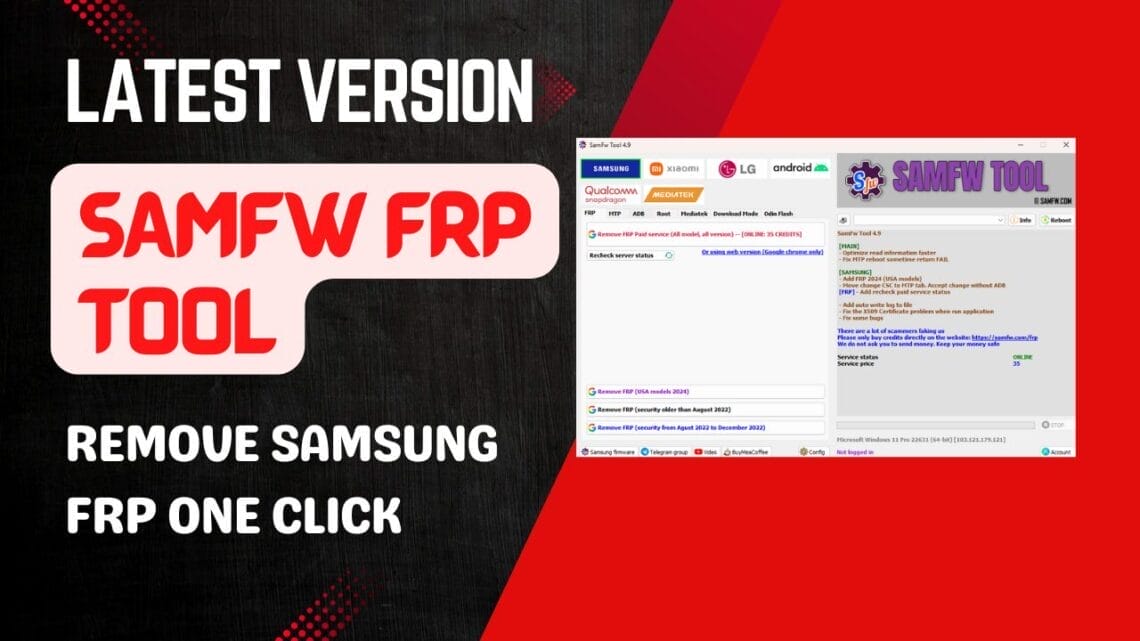 SamFw FRP Tool 4.9 Remove Samsung Frp One Click