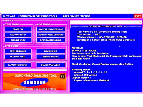 G ST SAM FRP TOOL V4.0 Download Samsung Frp Tools