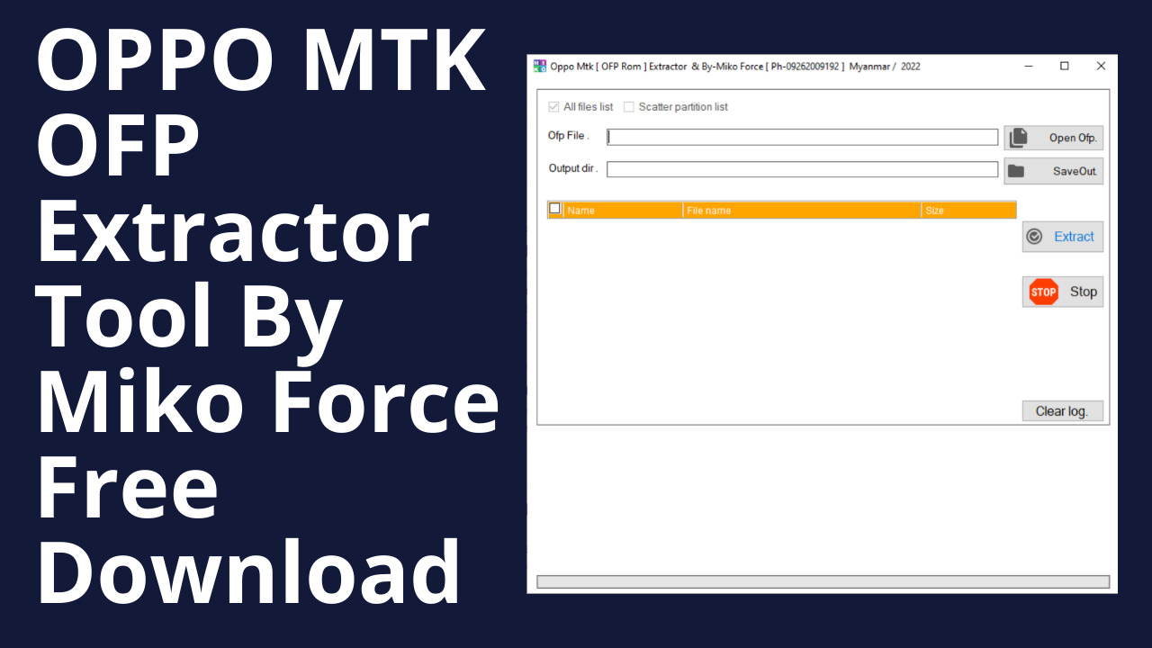 OPPO MTK OFP Extractor Tool By Miko Force Free Download