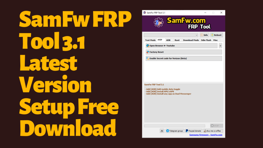 SamFw FRP Tool Remove Samsung FRP One Click