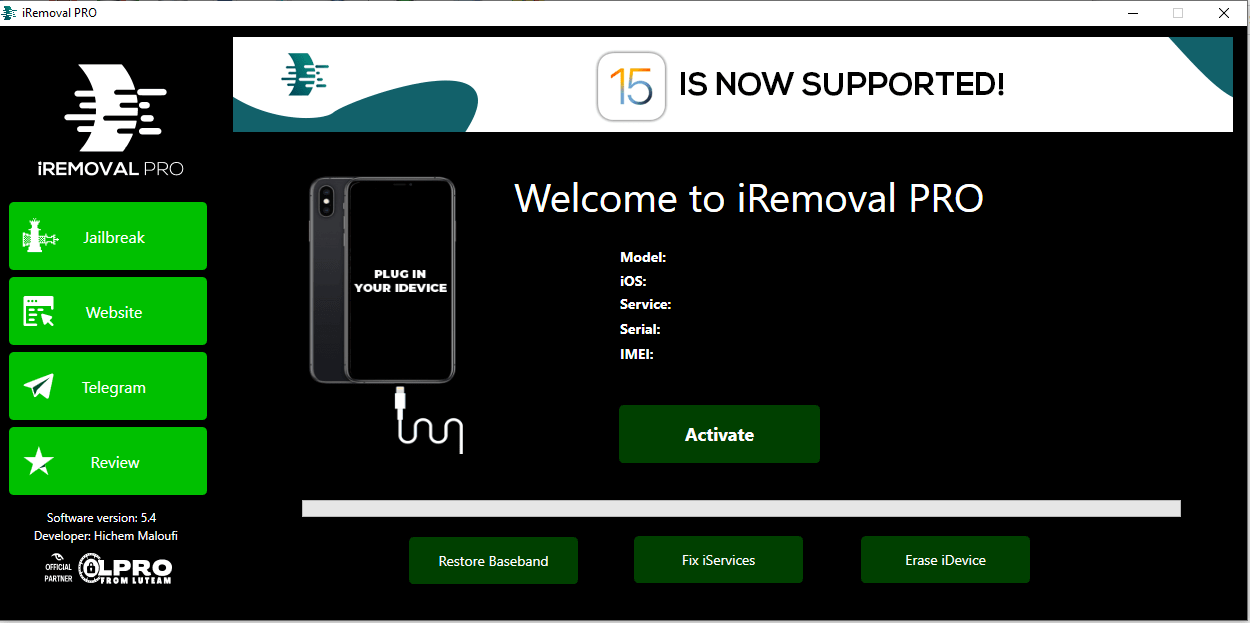iRemoval Pro V5.4 With iRa1nV1.2 ICloud Bypass Tool Free Download