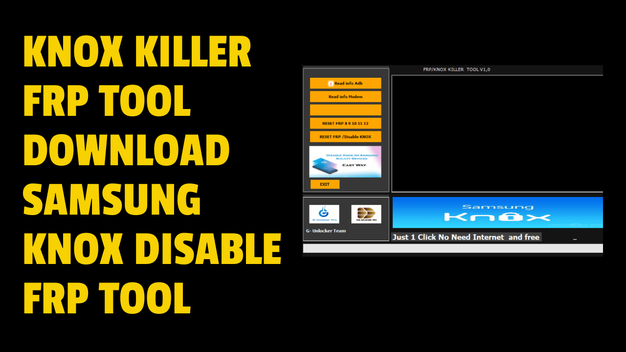 Knox Killer FRP Tool is a small tool that runs on Windows computers. It's a bundle with Samsung users. It comes equipped with FRP and Knox protection, both of which can be disabled with one click.