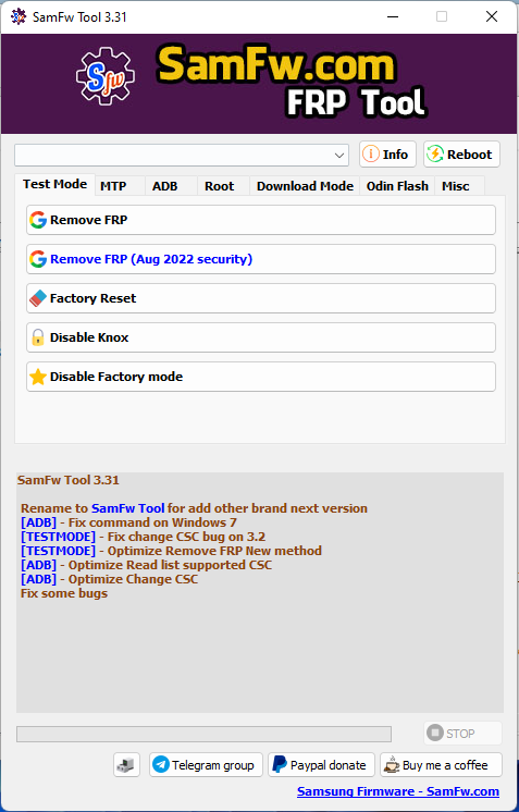 Download samfw frp tool 3. 31 latest update tool