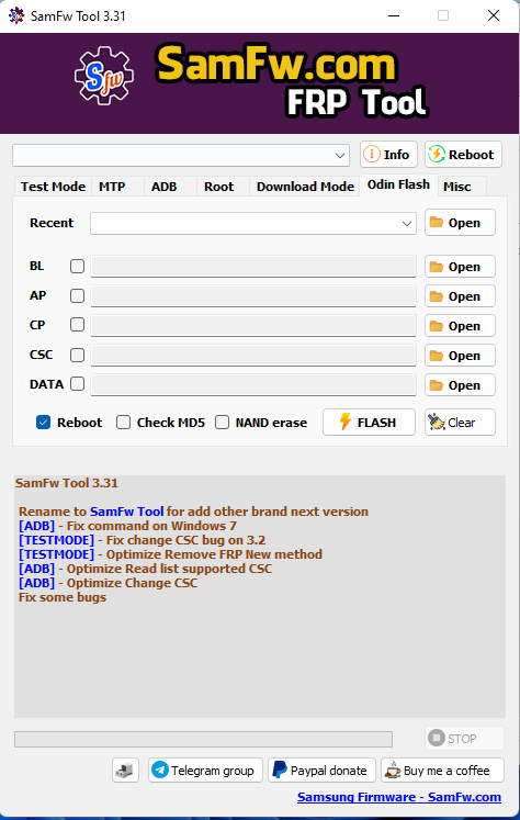 Samfw frp tool 3. 31 latest tool