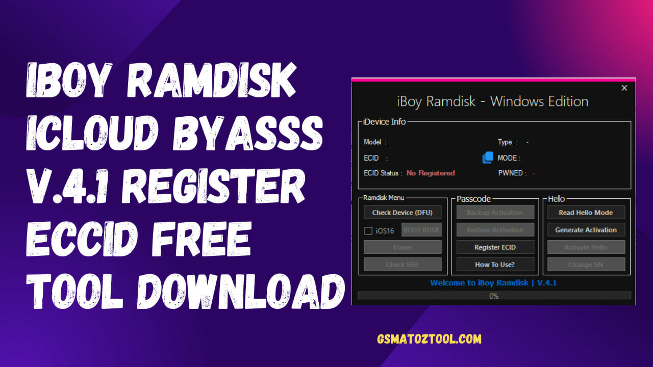 Iboy ramdisk icloud byasss v. 4. 1 register eccid free tool download