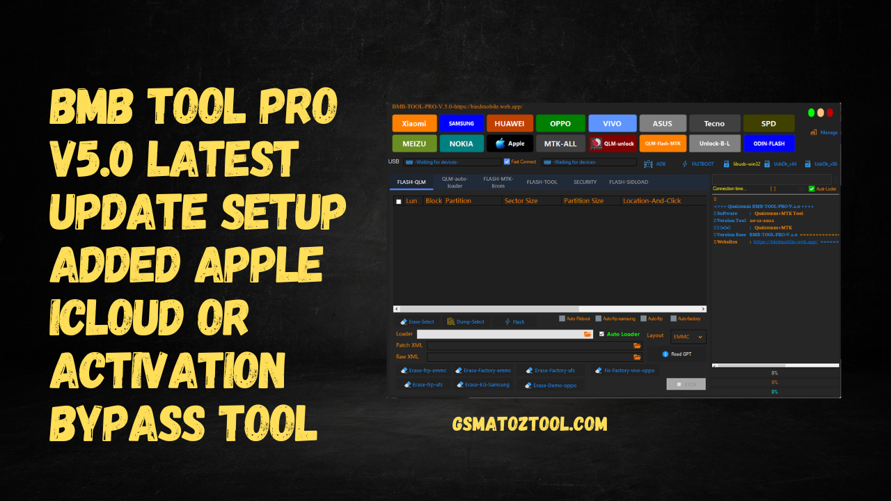 Download BMB Tool Pro V5.0 ICloud Bypass Qualcomm MTk Factory Reset Frp one Click