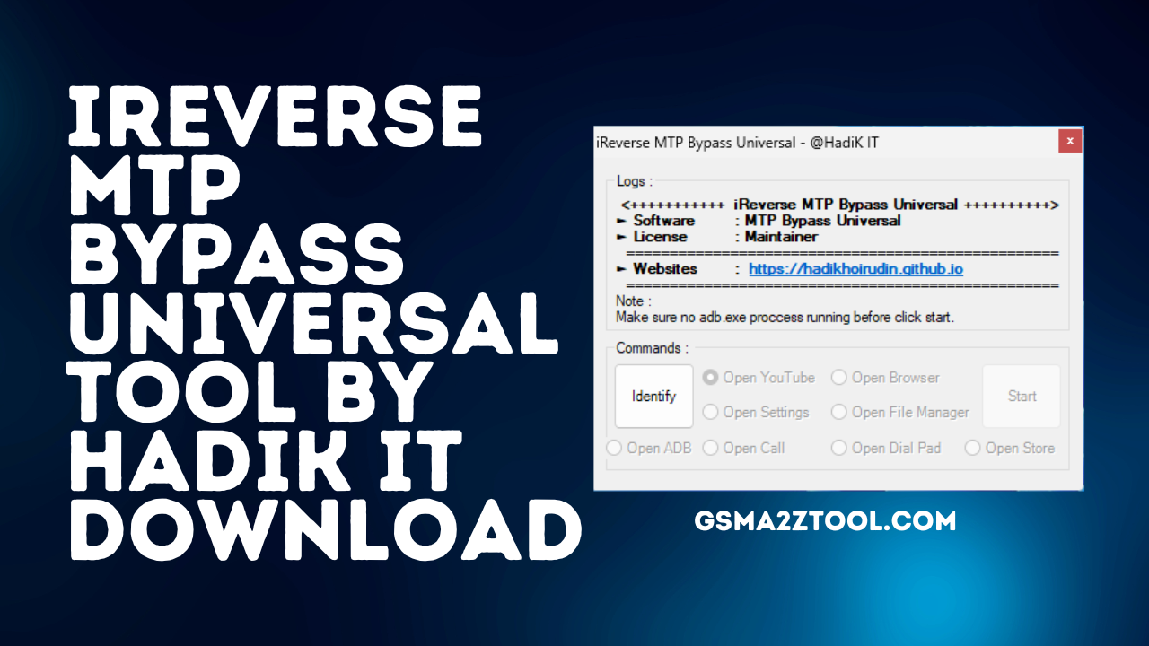 iReverse MTP Bypass Universal Tool By HadiK IT Download