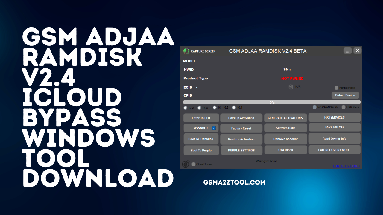 Gsm Adjaa Ramdisk V2.4 ICloud Bypass Windows Tool Download