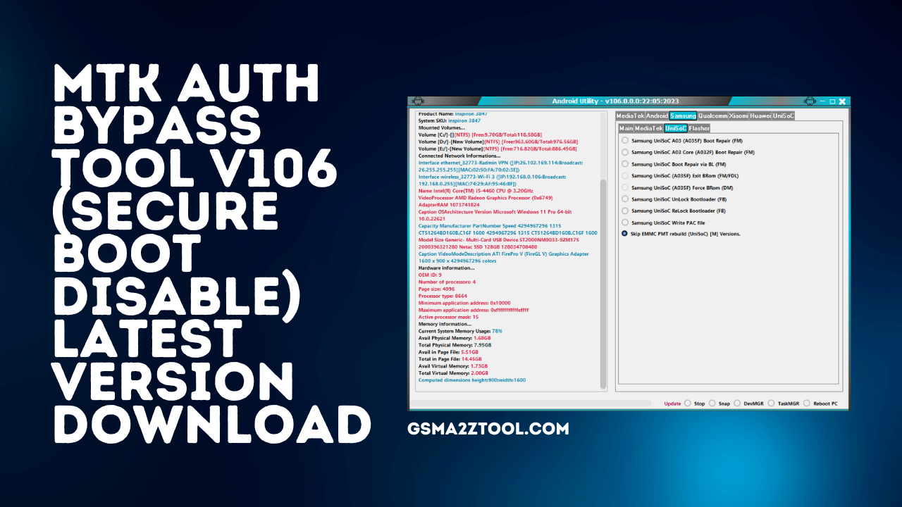 MTK Auth Bypass Tool V106 (Secure Boot Disable) Latest Version Download