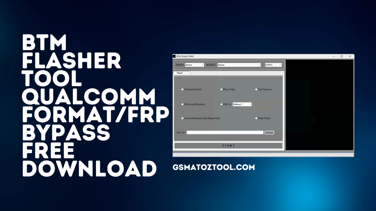 Btm flasher tool v1. 0 qualcomm format/frp bypass free download