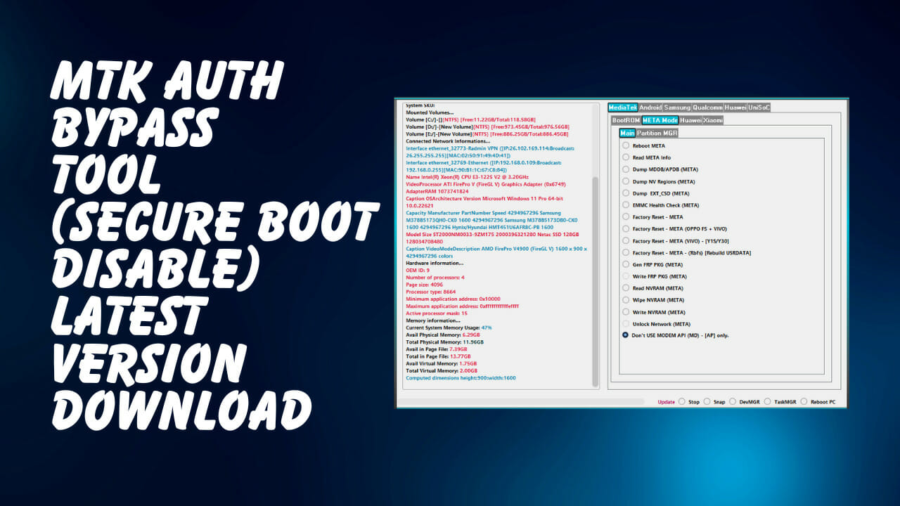 Mtk auth bypass tool (secure boot disable) latest version download