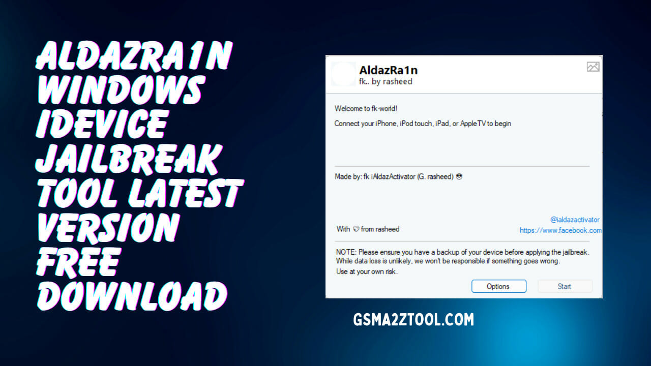AldazRa1n Windows iDevice Jailbreak Tool Latest Version Free Download