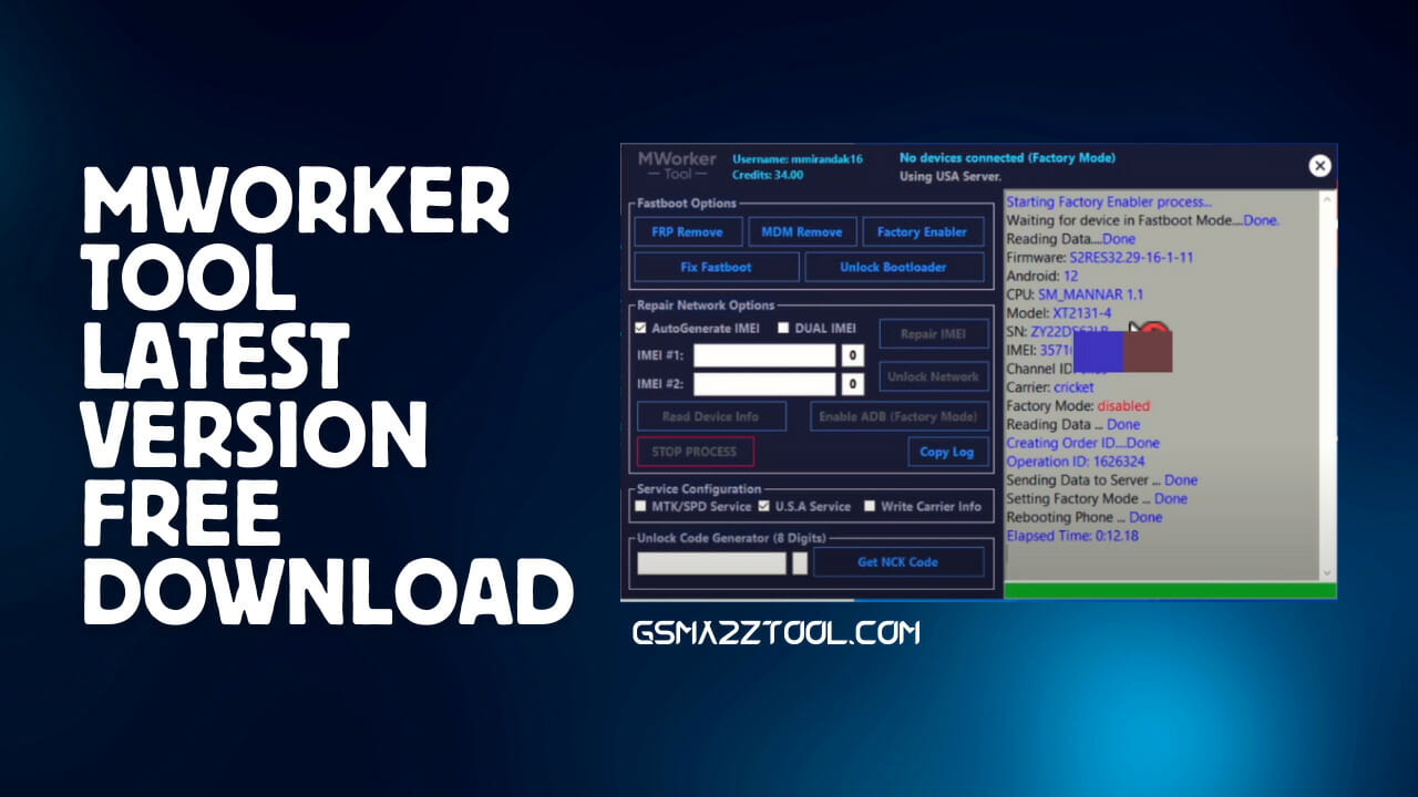 Mworker tool for repair and unlock network latest version download