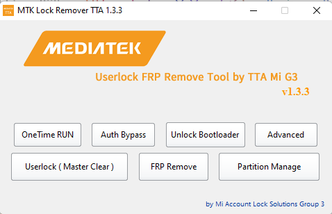 Mtk lock remover tta 1. 3. 3