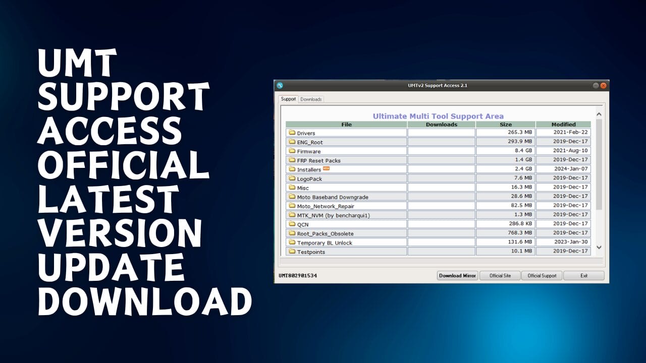 UMT Support Access 2.1 Official Latest Version Update Download
