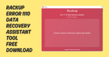 Rackup error 1110 data recovery assistant tool free download