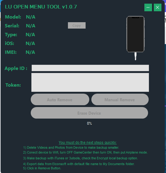 Lu open menu tool